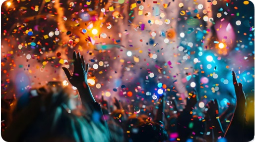 CO2 Confetti Blaster wide confetti burst at Indian wedding reception