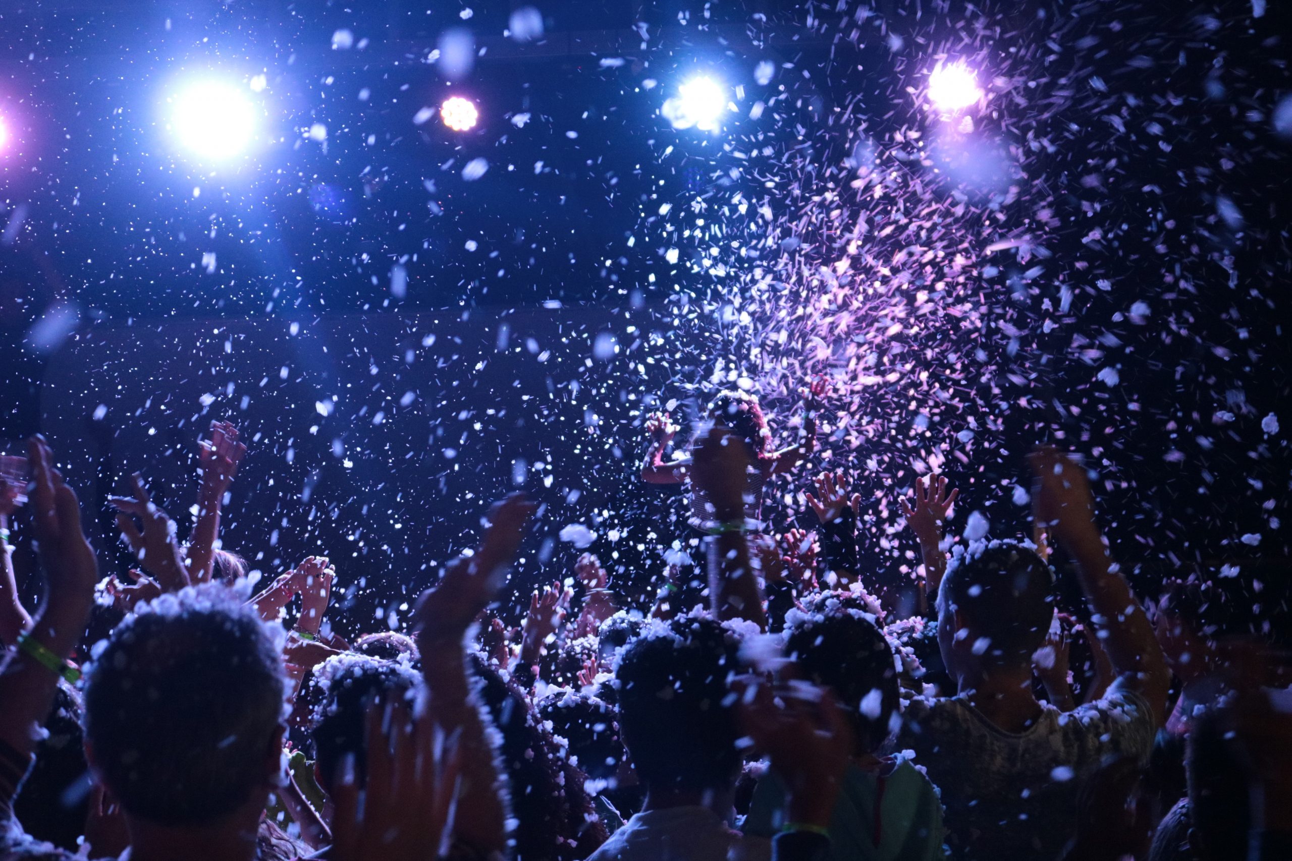 Showven Snow Machine simulating falling snow at indoor wedding